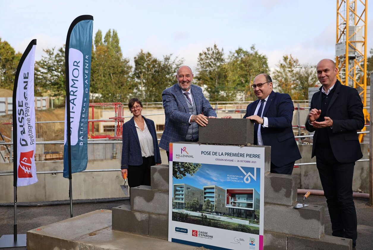 Actualité Pose de la 1ère pierre du Parc Tertiaire Millennial Park – Cesson-Sévigné